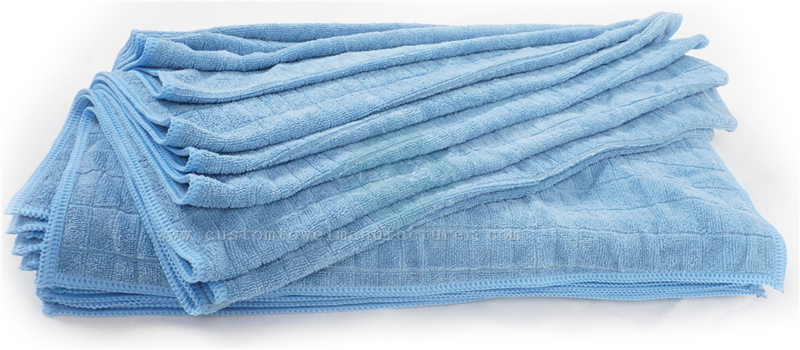 China Bulk Custom micro absorbent towels wholesale Blue microfiber cleaning cloths manufacturer